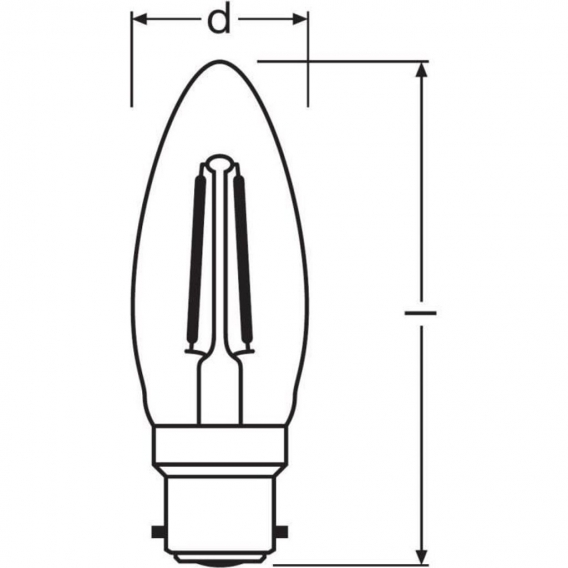 OSRAM LED-Lampe Flammenklares Filament - 2,5 W Äquivalent 25 W B22 - Warmweiß