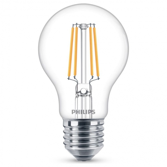 Philips LED Lampe ersetzt 40W, E27 Standardform A60, klar, warmweiß, 470 Lumen, nicht dimmbar, 3er Pack