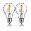 Trio LED-Leuchtmittel RL188, Filament Glühbirne Leuchte E27 4W EEK E, warmweiß  2er Set