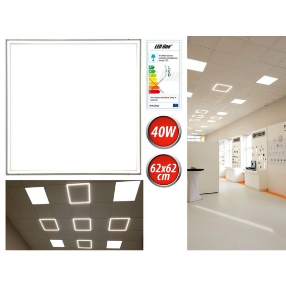 LED Rahmenbeleuchtung Panel 40W 59,5 x 59,5 cm Rahmen Beleuchtet Warmweiß 2700K 3400lm Ultraslim (11mm ) (Nur Rahmen)