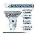 ZMH LED GU10 PAR16 Warmweiss LED Lampe - 12700K Warmweiß Licht Leuchtmittel LED Strahler GU10 Sockel 2.5W 210 Lumen Glühbirne