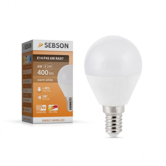 LED Lampen E14 6W warmweiss RA97 flimmerfrei LED Leuchtmittel Birne Bulb SEBSON