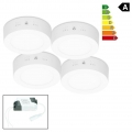 ECD Germany 4er Pack LED Deckenlampe 6W - AC 220-240V - 361 Lumen - Ø120 mm - Rund - 160° Abstrahlwinkel - Kaltweiß 6000K - Deck