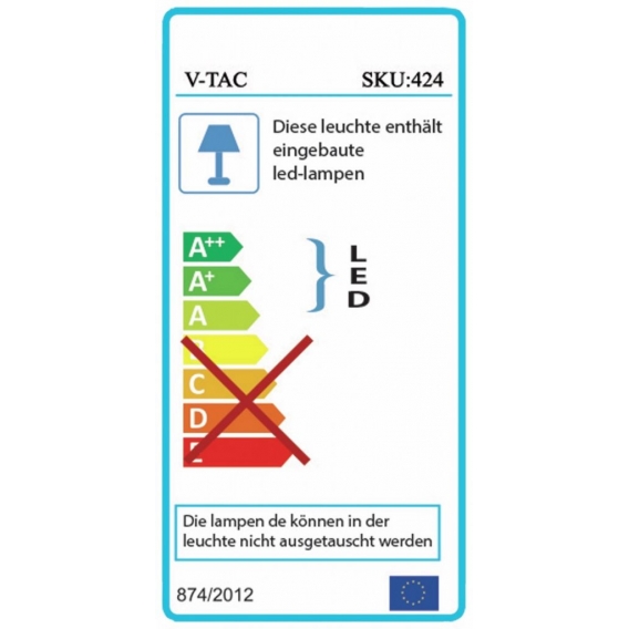 V-TAC LED-Flutlichtstrahler VT-10 (424), EEK: F, 10 W, 800lm, 3000K