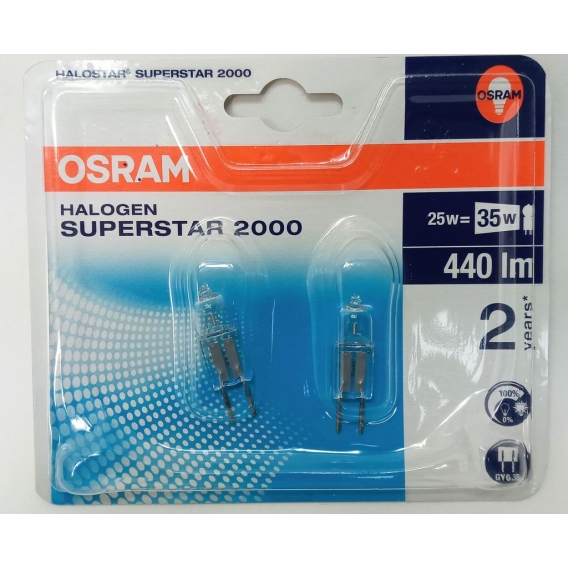 Osram Halogen-Stiftsockellampe HALOSTAR, GY6,35, EEK: G, 25 W, 440 lm