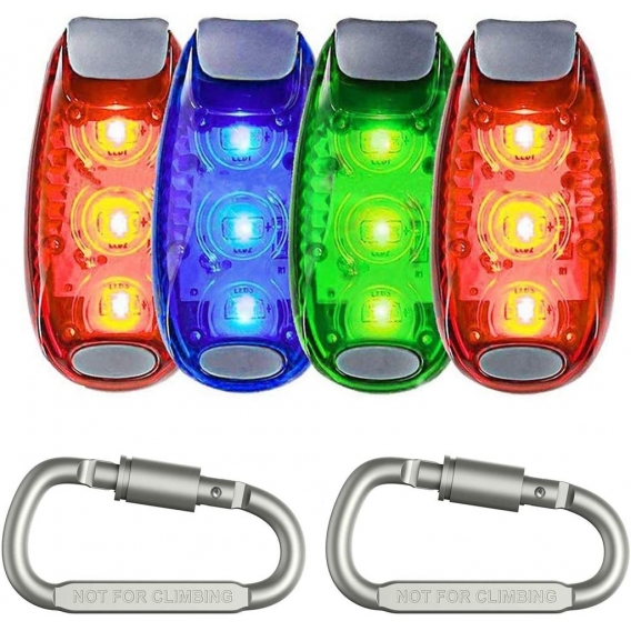 4er-Pack LED-Sicherheitslicht-Blitzlichter zum Laufen, Gehen, Fahrrad, Hund, Haustier, Laufen, blinkende Warnung, kleines reflek