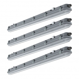 More about 4er Set LED Wannenleuchte, Kunststoff, Grau, L 120 cm