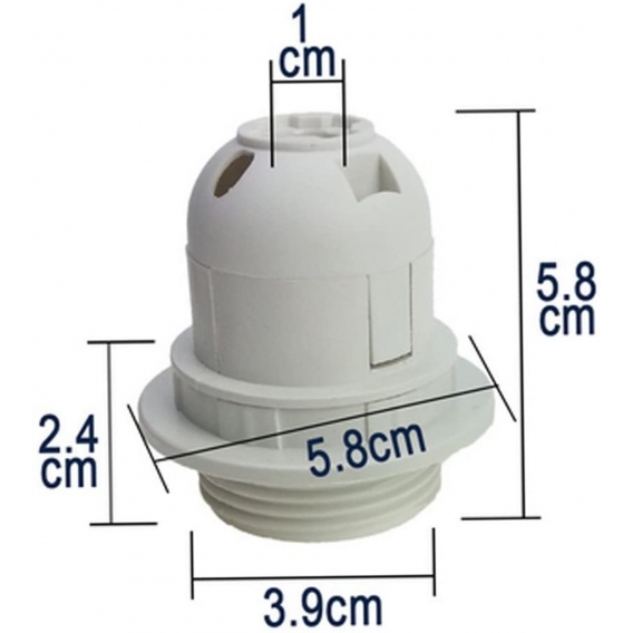 AcserGery E27-Lampenfassung, Vintage-Schraubfassung, LED-Lampenfassung, Lampenschirm-Kragenring, Fassungsmontage (schwarz)