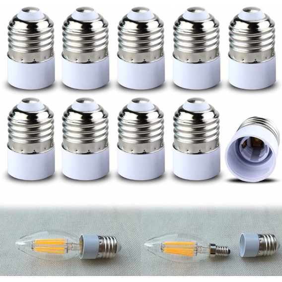 AcserGery E27 auf E14 Lampensockel Adapter Fassungsadapter (10 Stück), Fassungskonverter, E14 Sockel Lampenfassung Adapter für L