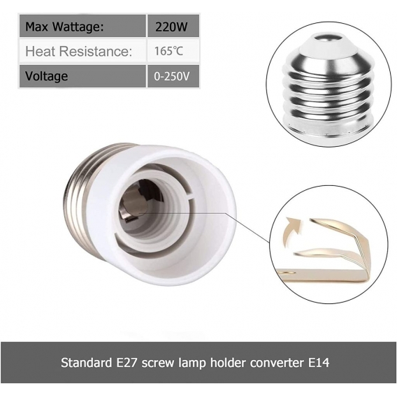 AcserGery 10 STÜCKE E27 auf E14 Lampensockel Adapter Sockel Adapter Konverter Lampensockel Adapter Konverter Halter für Halogen 