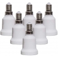 AcserGery Lampensockel-Adapter Lampensockel-Konverter, 6 Stück E14 auf E27-Sockel-Konverter, Konverter-Adapter, für LED-Lampen u