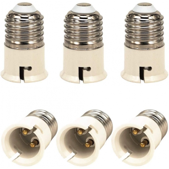 Pyzl 6pcs E27 adapter E27 auf B22 Lampensockel Adapter Konverter,E27 auf B22 Lampensockeladapter für Glühlampen,LED,Halogen Ener