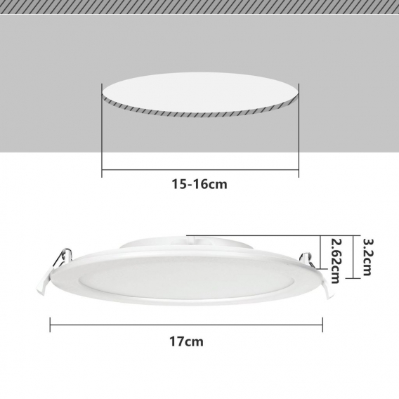 LED E6 SLIM DOWN LIGHT 12W, CRI：≥ 80ra, Abstrahlwinkel：160°