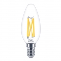 Philips LED Lampe ersetzt 60 W, E14 Kerzenform B35, klar, warmweiß, 810 Lumen, dimmbar, 4er Pack