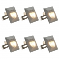 LED-Außenwandleuchten 6 Stk. 5 W Silber quadratisch