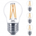 Philips LED Lampe ersetzt 25 W, E27 Tropfenform P45, klar, warmweiß, 270 Lumen, dimmbar, 4er Pack