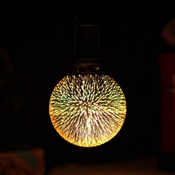 Klassische Edison 3D-Glühbirne mit Feuerwerk-Optik, LED-Lichtquelle, dekorative Glühbirne[Energieklasse A+]