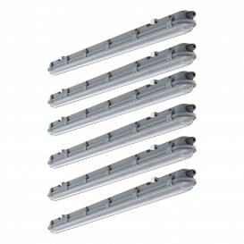 More about 6er Set LED Wannenleuchte, Kunststoff, Grau, L 120 cm