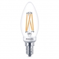 Philips LED Lampe ersetzt 40 W, E14 Kerzenform B35, klar, warmweiß, 475 Lumen, dimmbar, 4er Pack