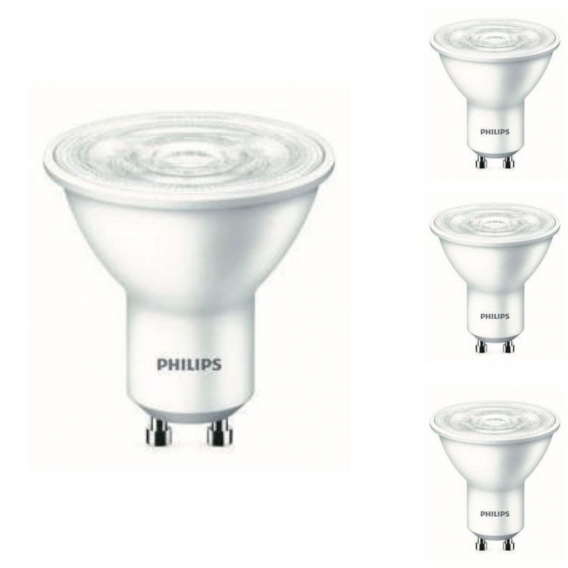 Philips LED Lampe ersetzt 50W, GU10 Reflektor PAR16, weiß, warmweiß, 345 Lumen, nicht dimmbar, 4er Pack