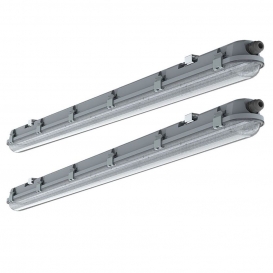 More about 2er Set LED Wannenleuchte, Kunststoff, Grau, L 120 cm