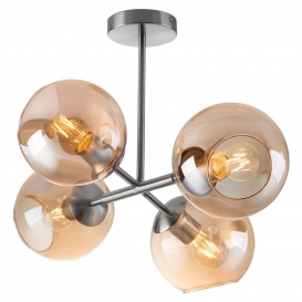 More about RGB LED Deckenleuchte, Glas, Kugel-Design, amber, L 64 cm