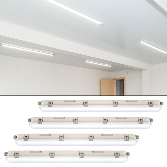 2x LED Wannenleuchte, 4320 Lumen, neutralweiß, L 120 cm