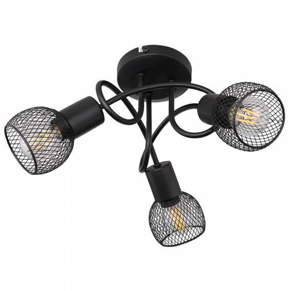 RGB LED Deckenrondell, Spot, Käfig, schwarz, 26 cm