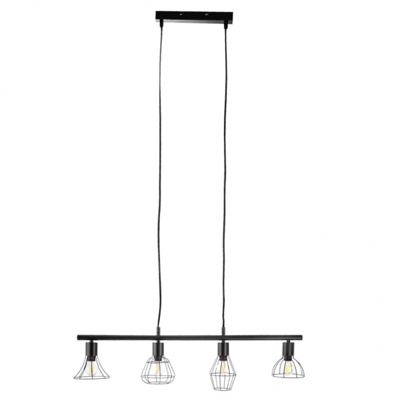 RGB LED Pendelleuchte, schwarz, Käfig Design, L 73 cm