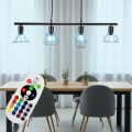 RGB LED Pendelleuchte, schwarz, Käfig Design, L 73 cm