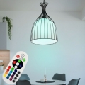 RGB LED Hängeleuchte , Käfig Design, H 150 cm