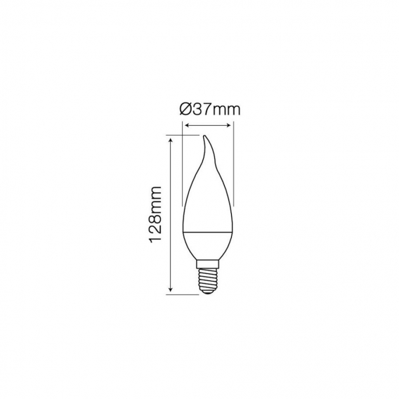 LED-Line 5W LED E14 F37 Leuchtmittel Kerzenlampe, 40W Glühlampen ersetzt, 425lm 2700K Warmweiß 230° Kerzenform Birne