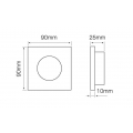 Einbaustrahler GU10 Einbaurahmen Glas Einbauleuchte Ø75mm Bohrloch inkl. GU10 Fassung für LED Leuchtmittel Silber Eckig