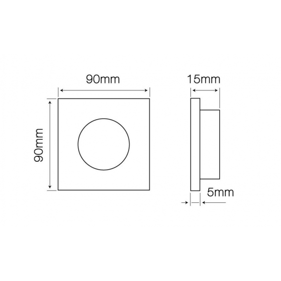 Einbaustrahler GU10 Einbaurahmen Glas Einbauleuchte Ø75mm Bohrloch inkl. GU10 Fassung für LED Leuchtmitel Schwarz Frosted Eckig