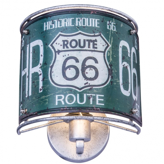 LED Wandlampe, Nummernschild Design 1x Route 66, USA