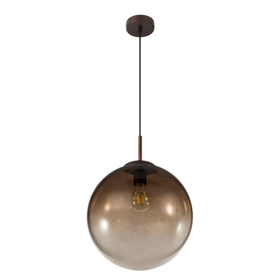 RGB LED Pendellampe Glaskugel, braun-amber, 33 cm, VARUS