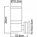 3er Set LED Edelstahl Wandleuchten, Höhe 24 cm,  XELOO