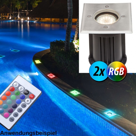 2er Set RGB LED Bodeneinbauspots für den Außenbereich STYLE