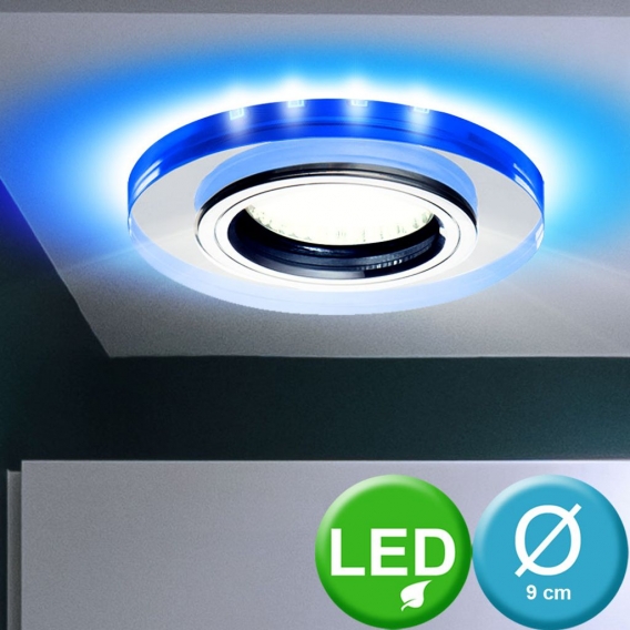 LED Deckeneinbaulampe mit blauen Deko LEDs SOREN