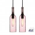 2er Set RGB LED Glasflaschen Pendellampen in pink VT-7558