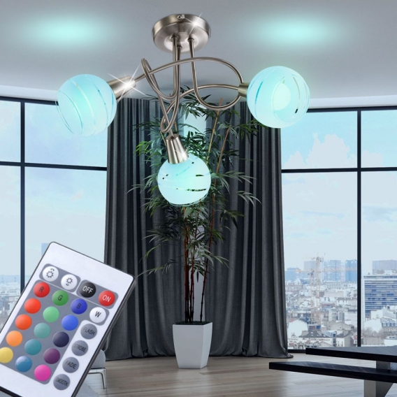 RGB LED Deckenlampe mit Glas Schirmen für Ihr Wohnzimmer