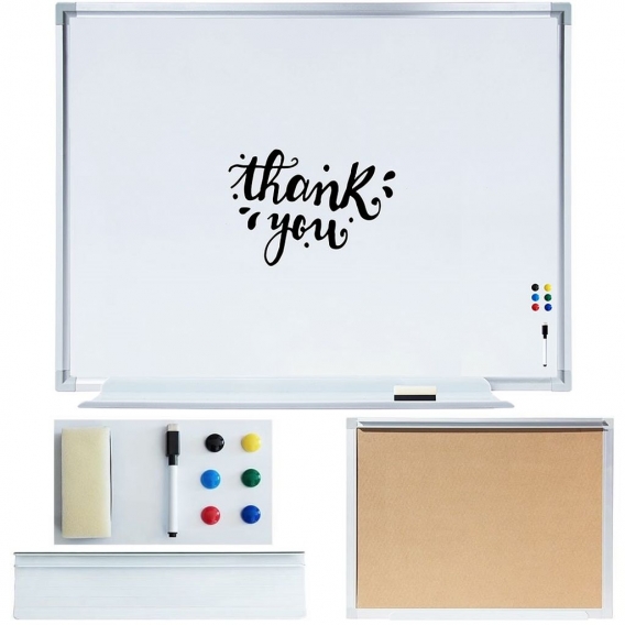 Magnettafel Whiteboard Wandtafel Memoboard Pinnwand Schreibtafel 120 x 90 cm Aluminium Tafel Magnetboard Zubehör Board Magnetpin