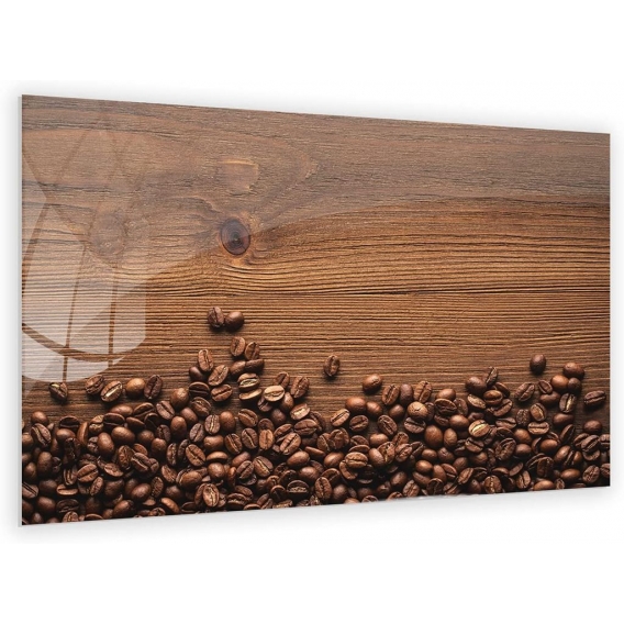 Glas Magnettafel HOLZ KAFFEEBOHNEN Glasbild Memoboard Glastafel Wandtafel 90x60 cm