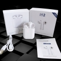 i12 TWS Bluetooth In Ear Kopfhörer, Bluetooth 5.0 Headphones Wireless Earphone mit Ladekasten Weiß Sport-Ohrhörer