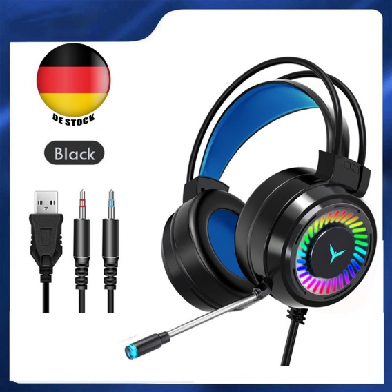 Geräuschreduzierung Gaming Headset für PS4 Xbox PC Xboxone，4D Stereo Surround Sound, kabelgebundenes Headset mit farbenfrohen At