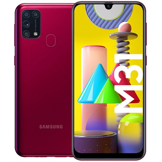 Samsung Galaxy M31 Android Smartphone, Farbe:Rot