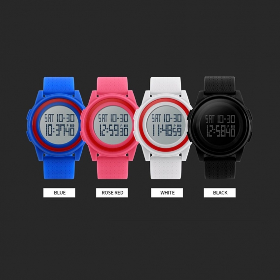 SKMEI 5 ATM wasserdicht Mode-Digital-beilaeufige Sport-Armbanduhr Classy Leichte Uhr mit Kalender