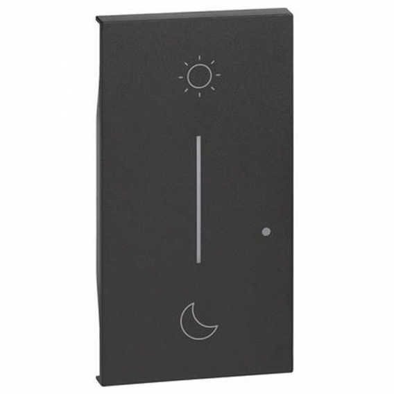 Bticino Living Now beleuchtbare Abdeckung, Symbol: NOTTE&GIORNO Wireless Schwarz KG41M2