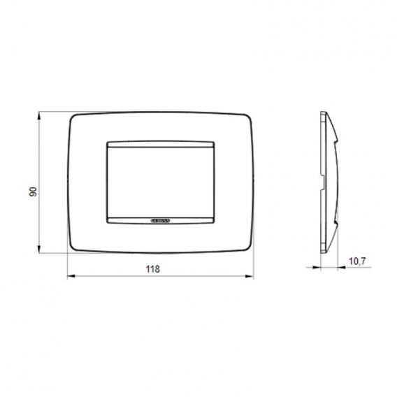 Gewiss Chorus  Abdeckrahmen ONE 3P GW16103TB