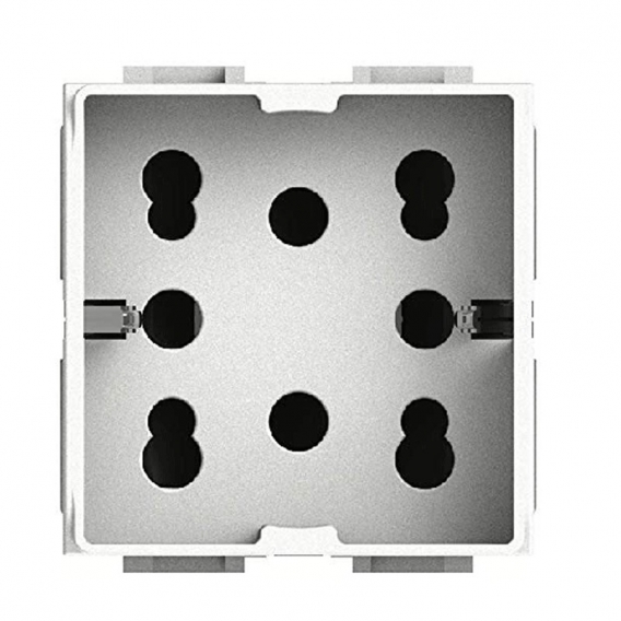 Universal-Doppelpass- und Schuko-Steckdose 10/16A 2 Module Seite 4Box Universalsteckdose für Gewiss System 4B.G20.H21